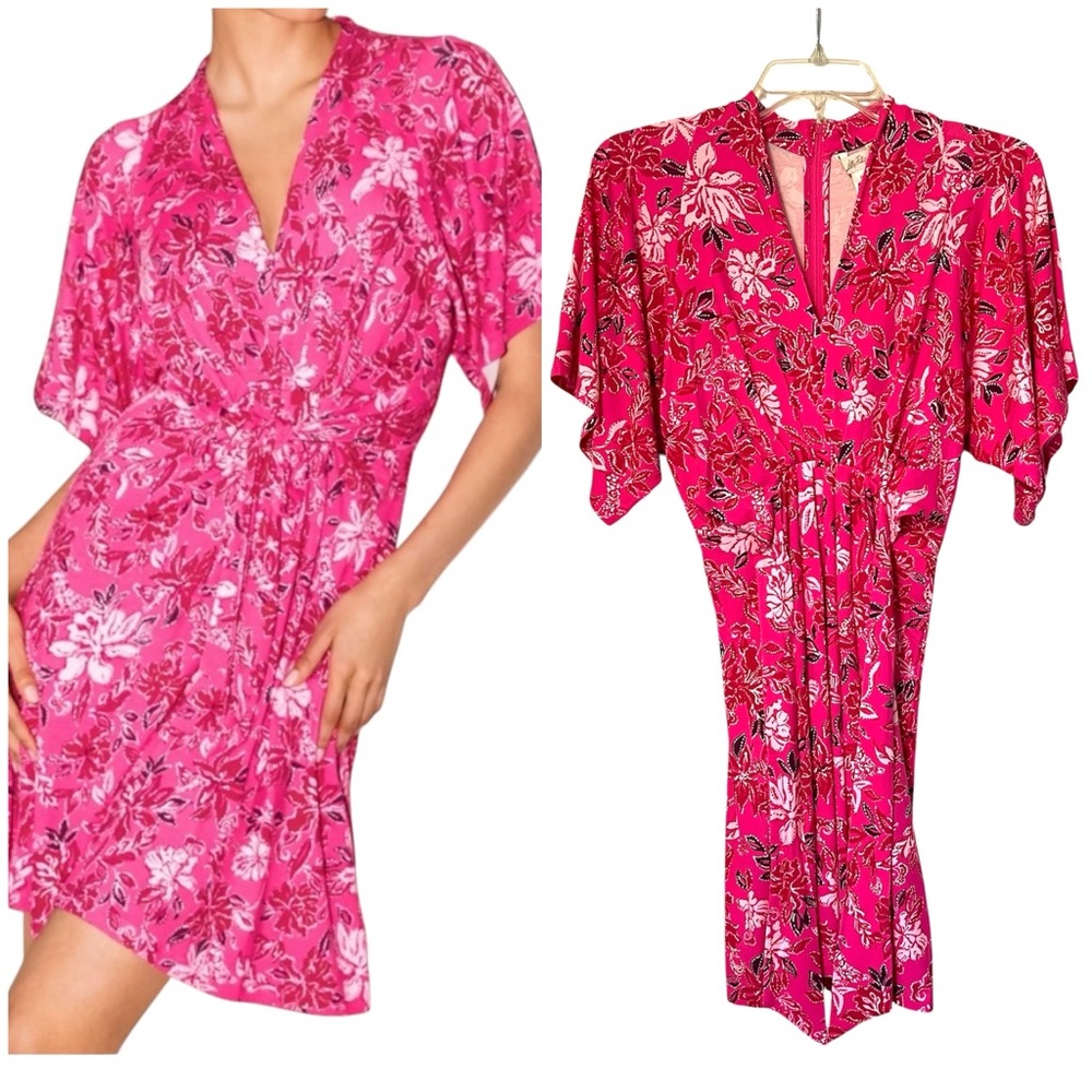 LILLY PULITZER Wisteria dress Passion Fruit Pink Giraffic Park NWT size 00